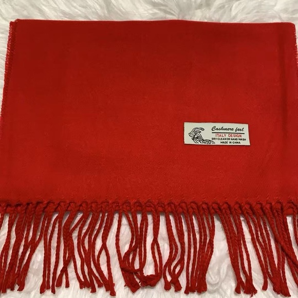 Accessories - Cashmere Feel Red Scarf